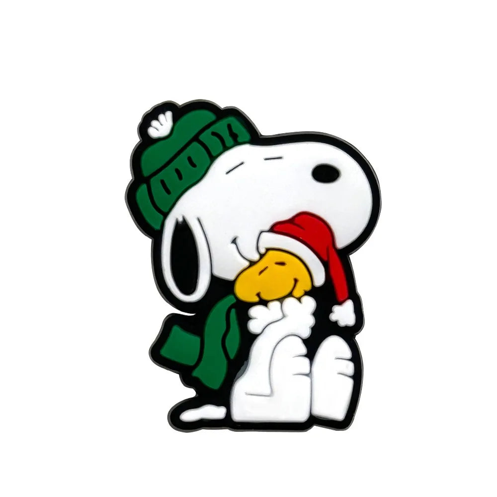 1-12 piezas de adornos para zapatos de dibujos animados de Snoopy de MINISO, accesorios clásicos para zuecos, sandalias, decoración de zapatos de jardín, pulseras con hebilla, regalos para niños