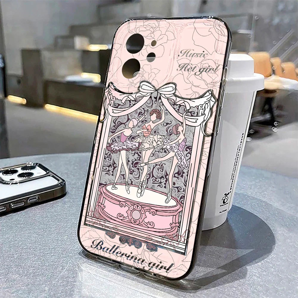 Funda para iPhone con bailarina rosa