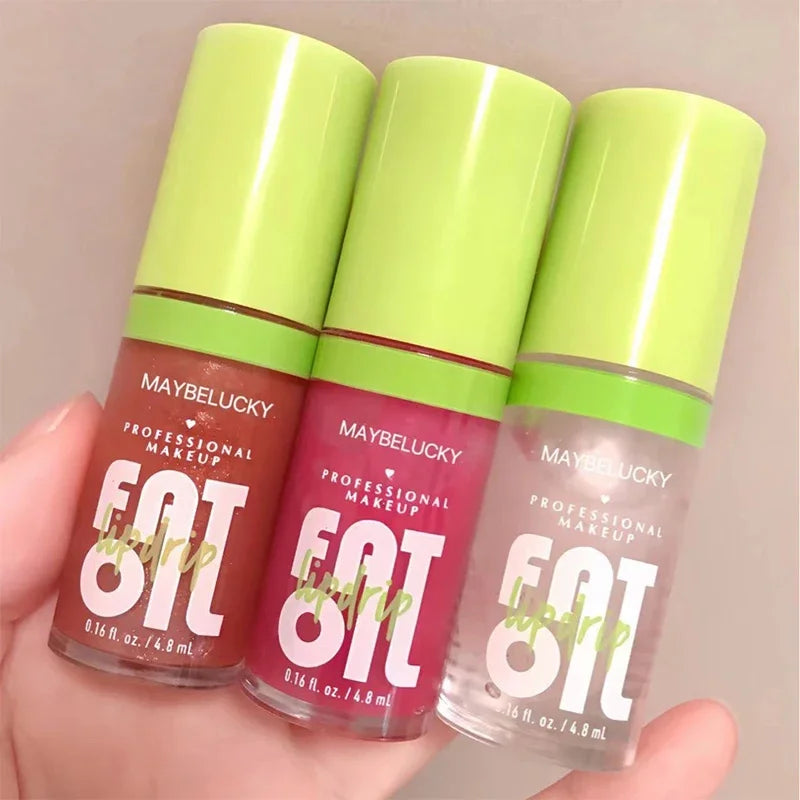 Brillo labial con brillo, voluminizador de labios, maquillaje hidratante, lápiz labial líquido nutritivo, transparente, cereza, mineral, antiadherente, aceite labial.