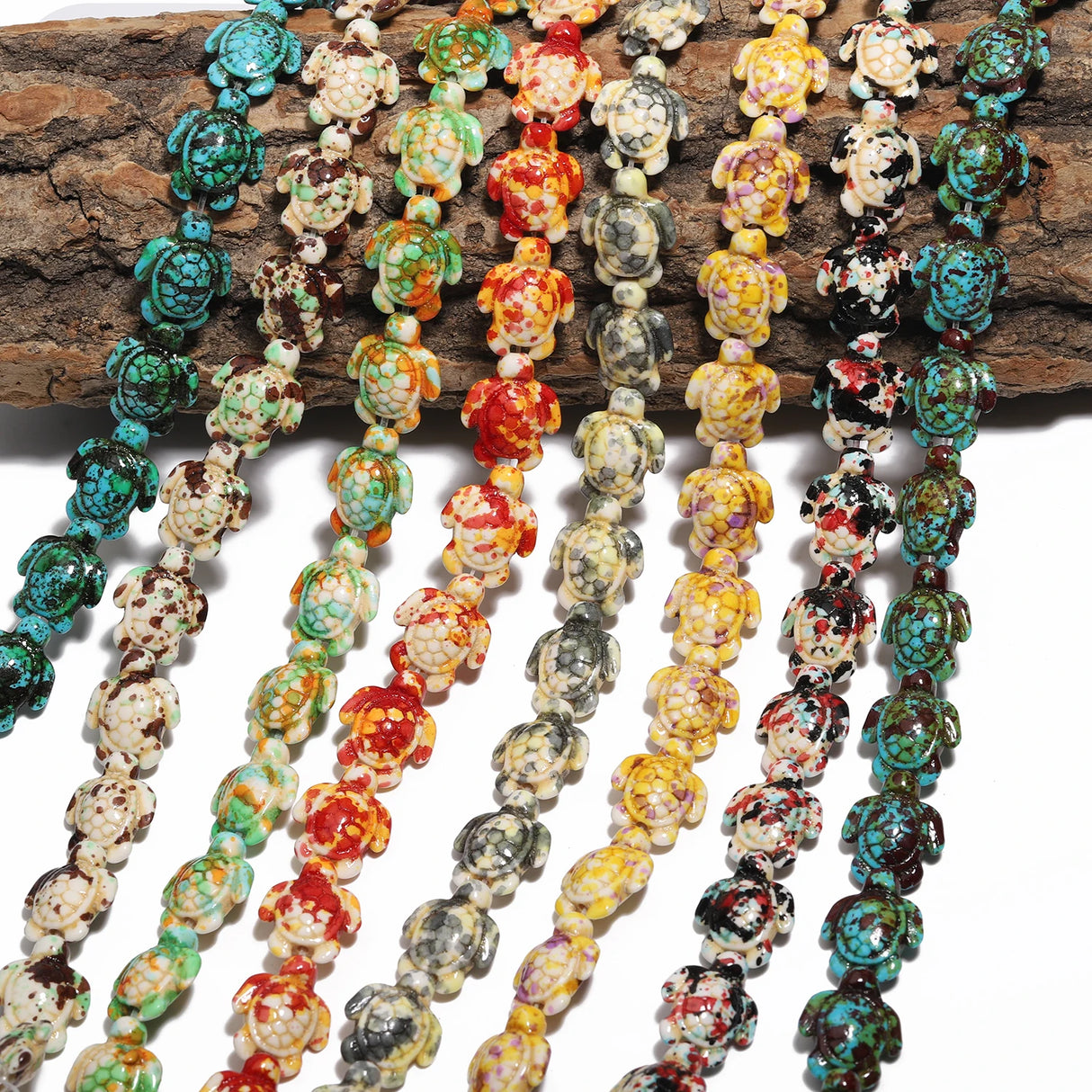 14x18mm 22pcs Sea Turtle Random Color Mix Natural Turquoise Stone Beads Bead for Jewelry Making DIY Ocean Series Bracelet - Lootquake