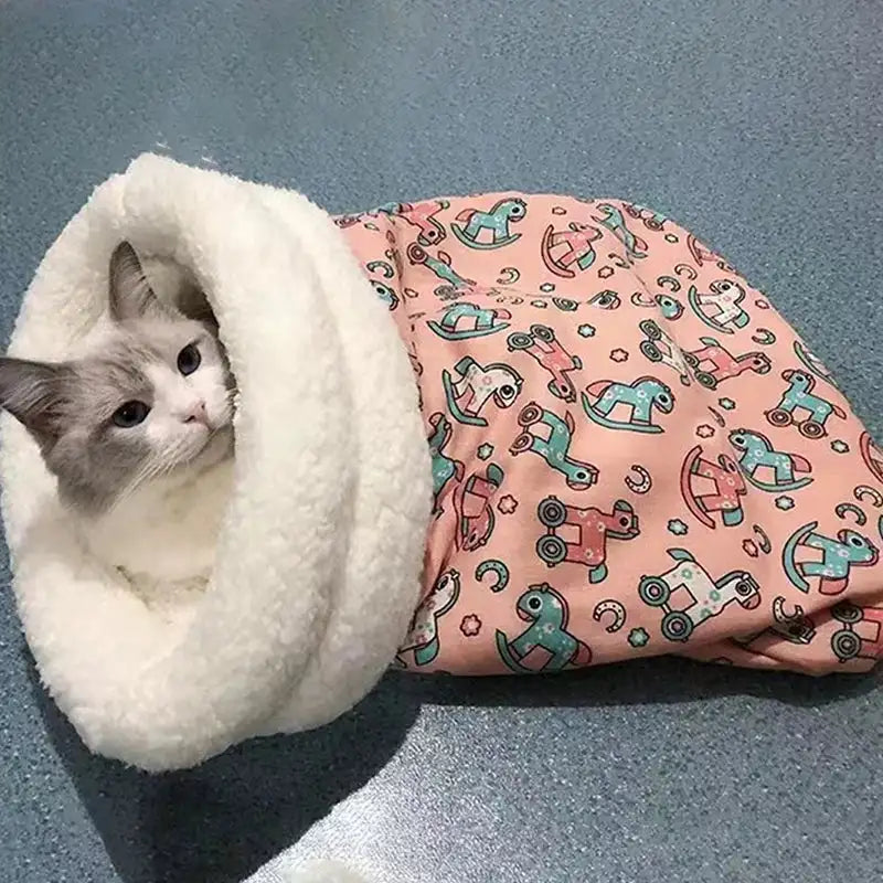 Warm Cat Sleeping Bag Soft Cat Bed Comfortable Tunnel Cat Nest Closed Pet House for Cats Lovely Cat Nest 2.5-7kg Cat Accessories - Lootquake