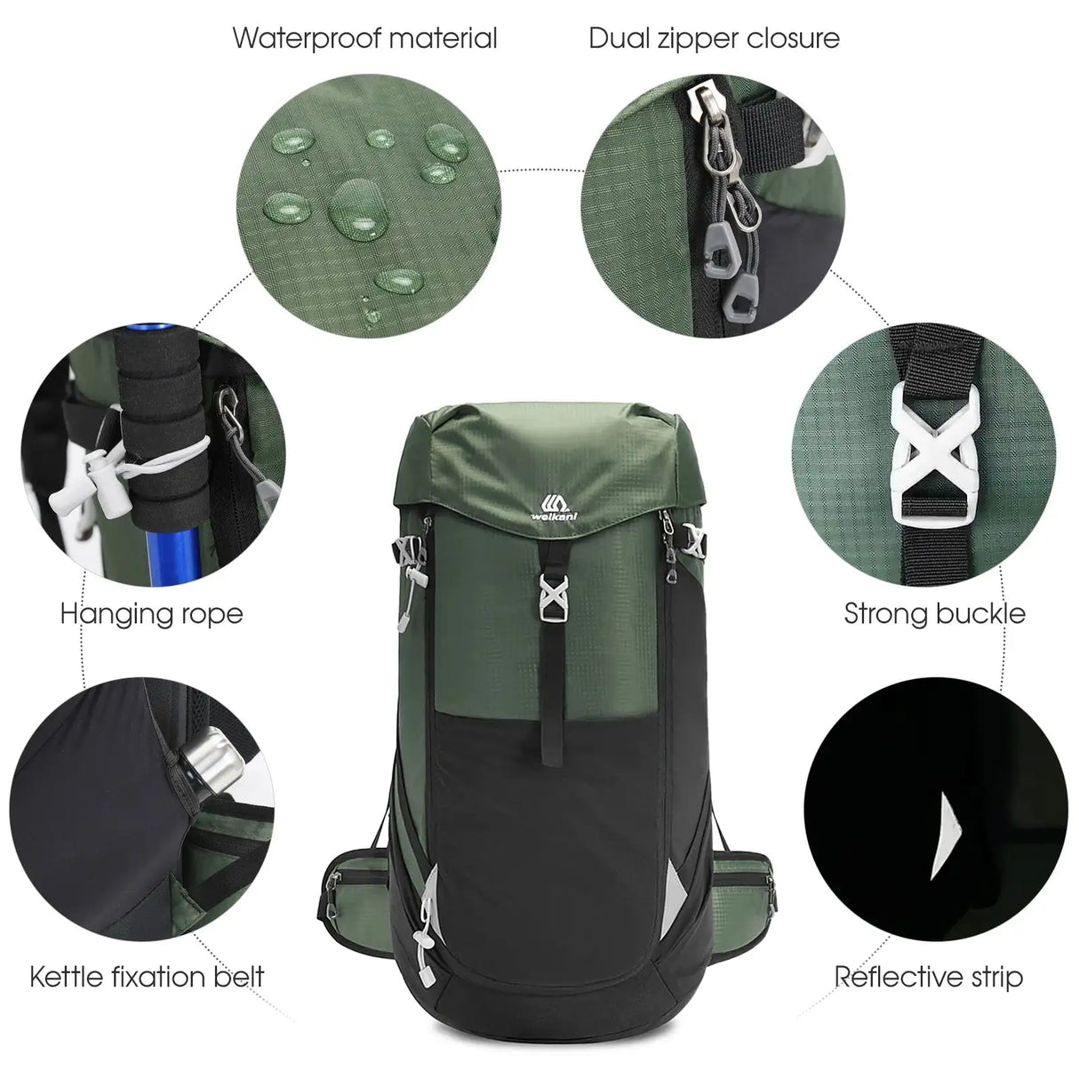 50L Mountain Backpack Waterproof Shoulder Bag Outdoor Sports Bag Tactical Backpack for Men / Women Camping tent Travel Hiking - Lootquake