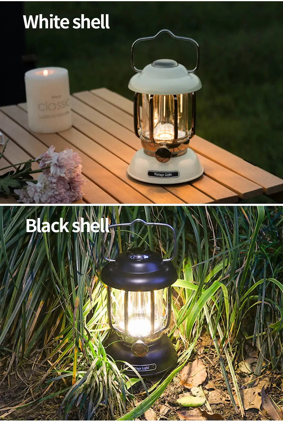 Outdoor Camping Lantern Portable USB Rechargeable Lamp Retro LED Light For Emergency Fishing Hiking Tent Nightlight Waterproof - Lootquake