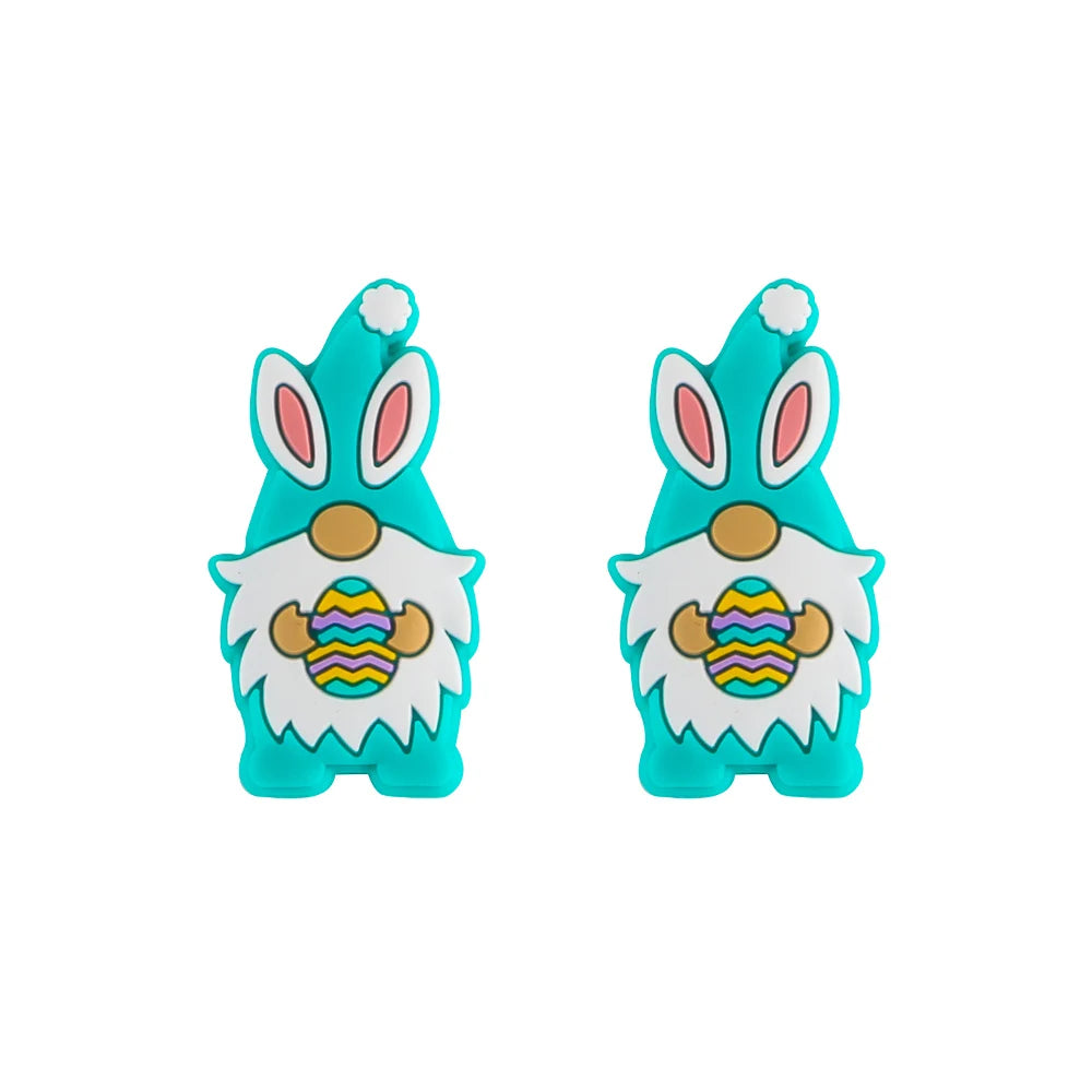 Kovict 5/10Pcs New Focal Silicone Beads Easter Series Bead For Jewelry Making DIY KeyChain Bracelet Necklace Pen Accessories