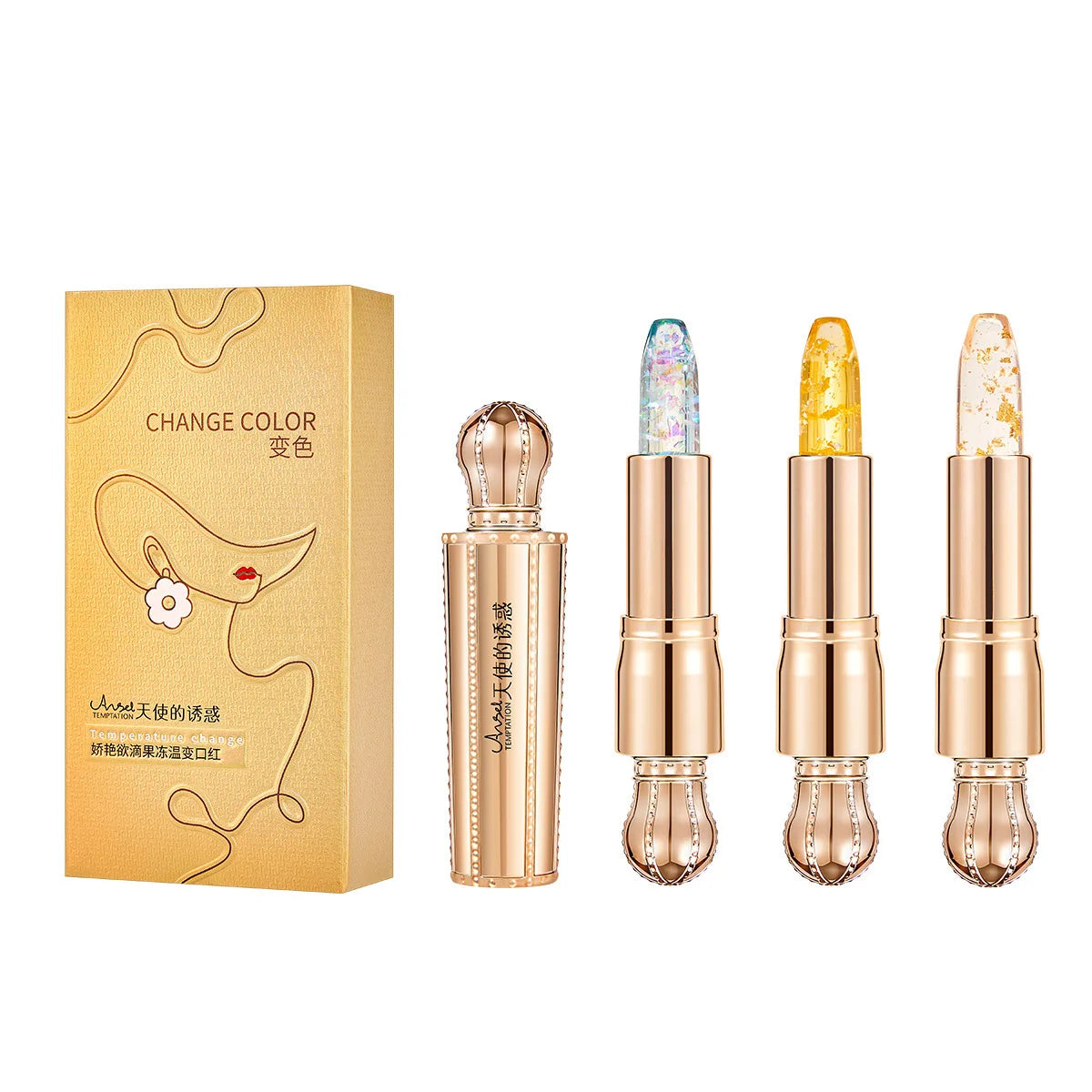 Rouge à lèvres magique qui change de couleur avec la température et garde les lèvres hydratées et pulpeuses