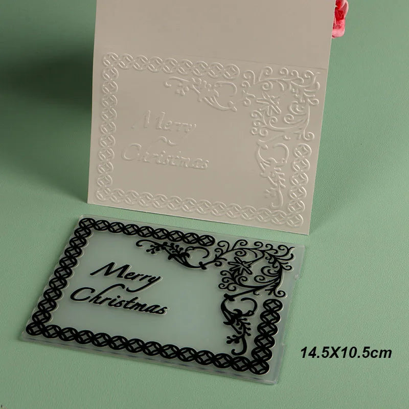 DUOFEN Crafts plastic embossing folder collection 2 paper embossing flower mold Christmas Birthday Easter day wedding - Lootquake