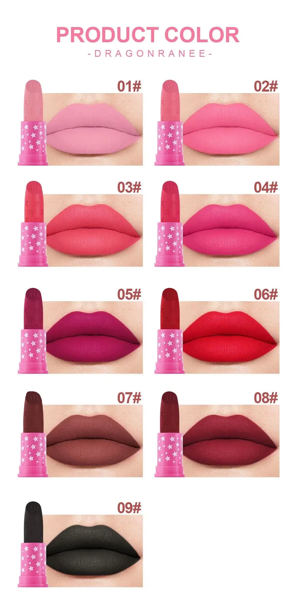 9 Colors Velvet Matte Lipsticks Pencil Waterproof Long Lasting Sexy Nude Pink Lip Stick Non-Stick Cup Makeup Lip Tint Cosmetics