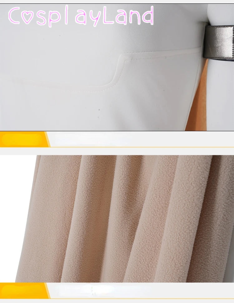 Halloween Costume Star Queen Amidala Cosplay Outfit White Women Suit With Top Pants Cloak Belt Props Shoe Covers Custom Made