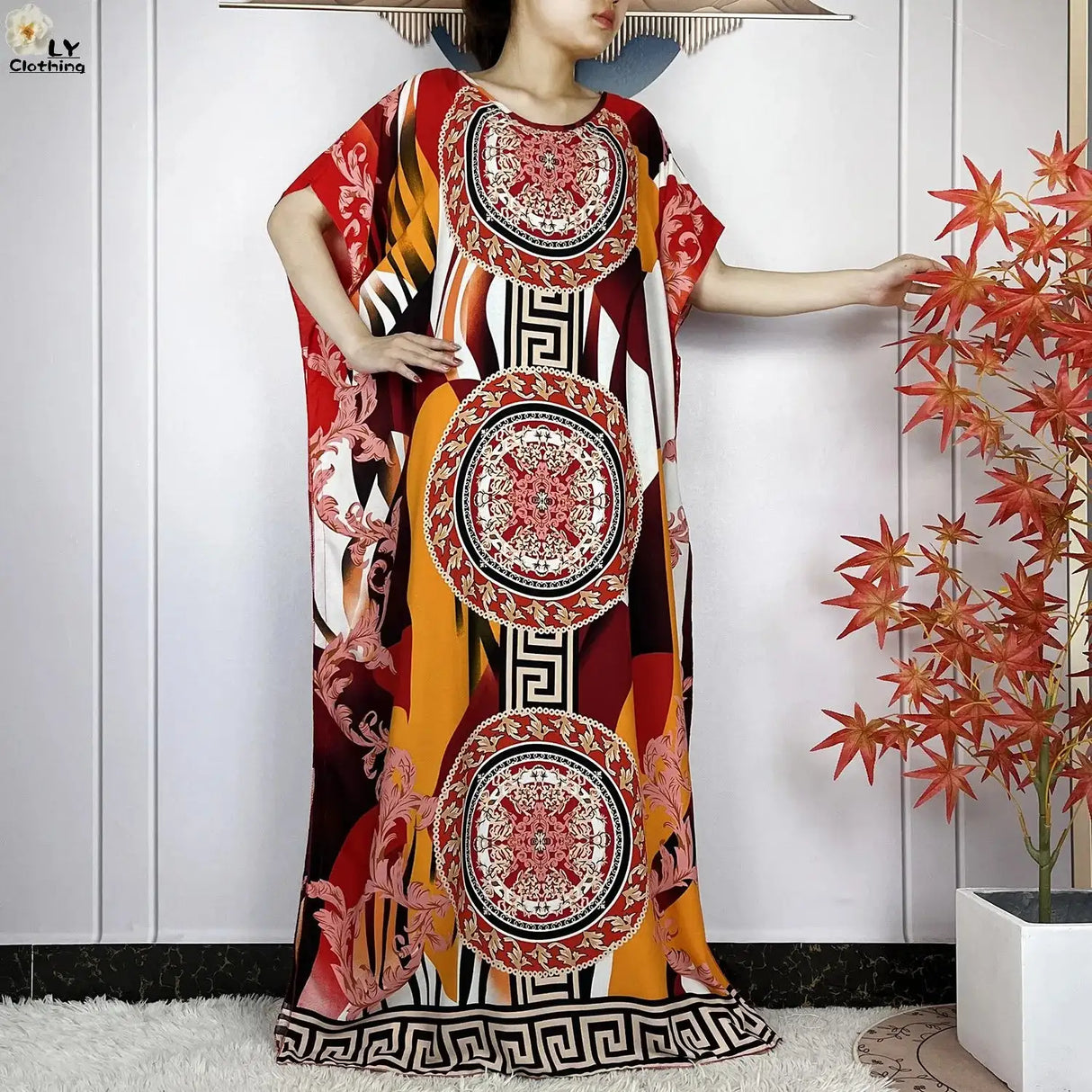2024 Latest Muslim Sets Women Clothing Cotton Floral Loose Dashiki Long Dress African Abaya Dubai Traditional Islamic Clothing