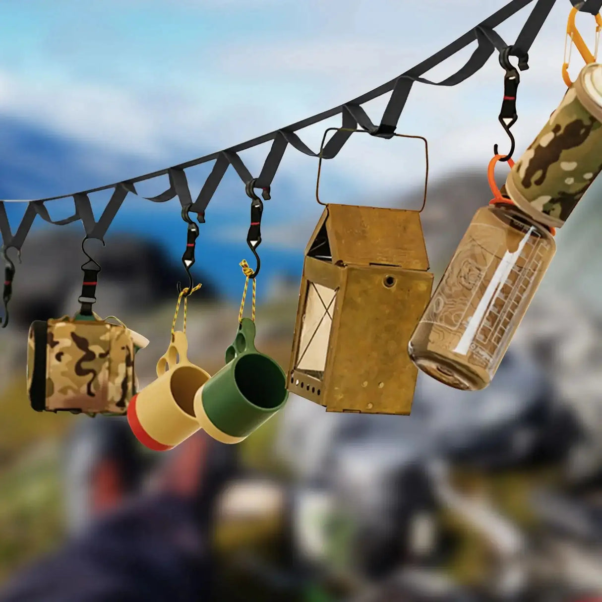 1.8 Outdoor Hanging Rope Portable Lanyard Canopy Hanger Camping Campsite Storage Strap Hiking Tent Accessories Camping Gear - Lootquake