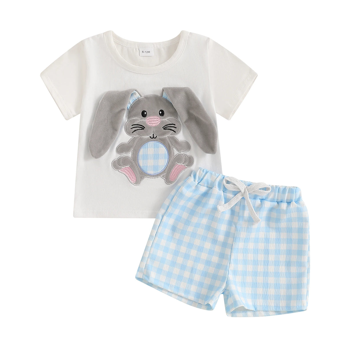 ma&baby 6M-4Y Easter Toddler Kid Baby Boys Clothes Sets Summer Outfits Bunny Short Sleeves T-Shirt Plaid Shorts - Lootquake