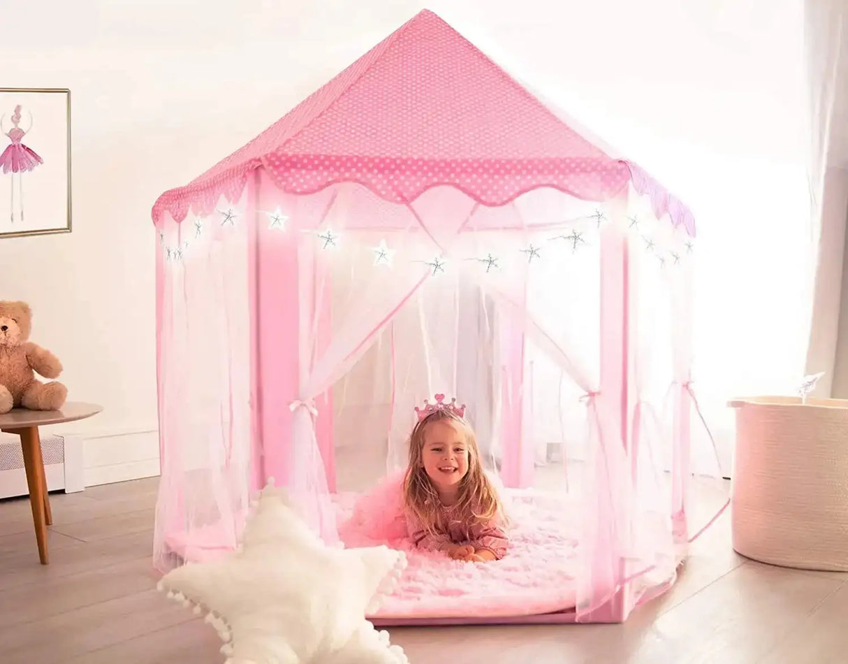 Portable Kids Toy Tipi Tent Princess Pink Girl Castle Play House Children Small House Folding Playtent Party Castle Child Room - Lootquake