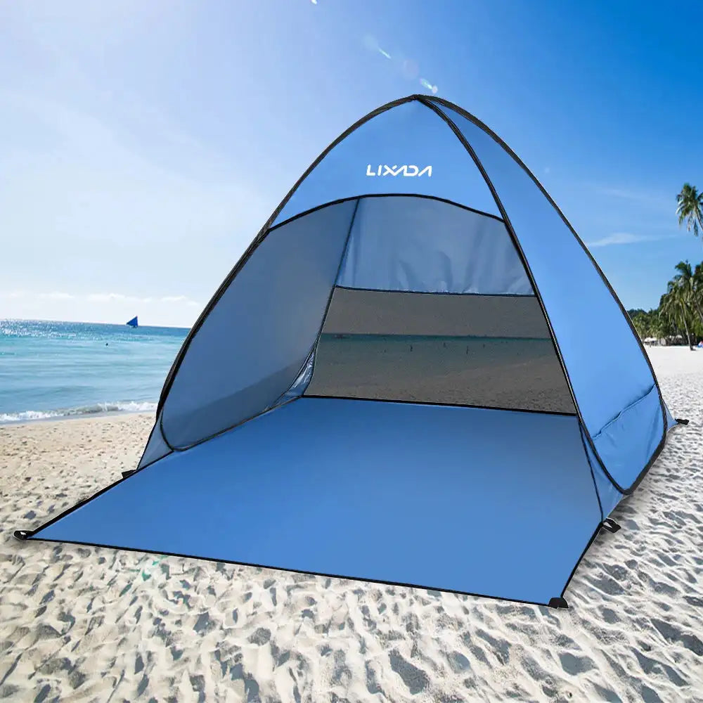 Tienda de campaña automática emergente para playa Lixada, ligera, para exteriores, con protección UV, para acampar y pescar, refugio solar tipo cabaña