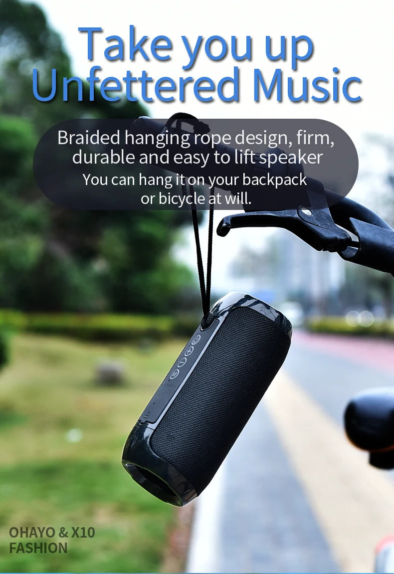 Altavoz Bluetooth portátil TG117 para exteriores, inalámbrico, con graves profundos, llamadas gratuitas, FM, tarjeta TF y unidad flash USB, compatible con teléfono móvil, tableta y TV.