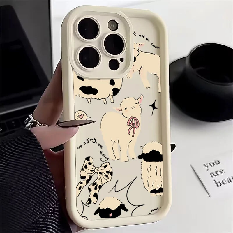 Lucky Angel Sheep Silicone Phone Case For iPhone