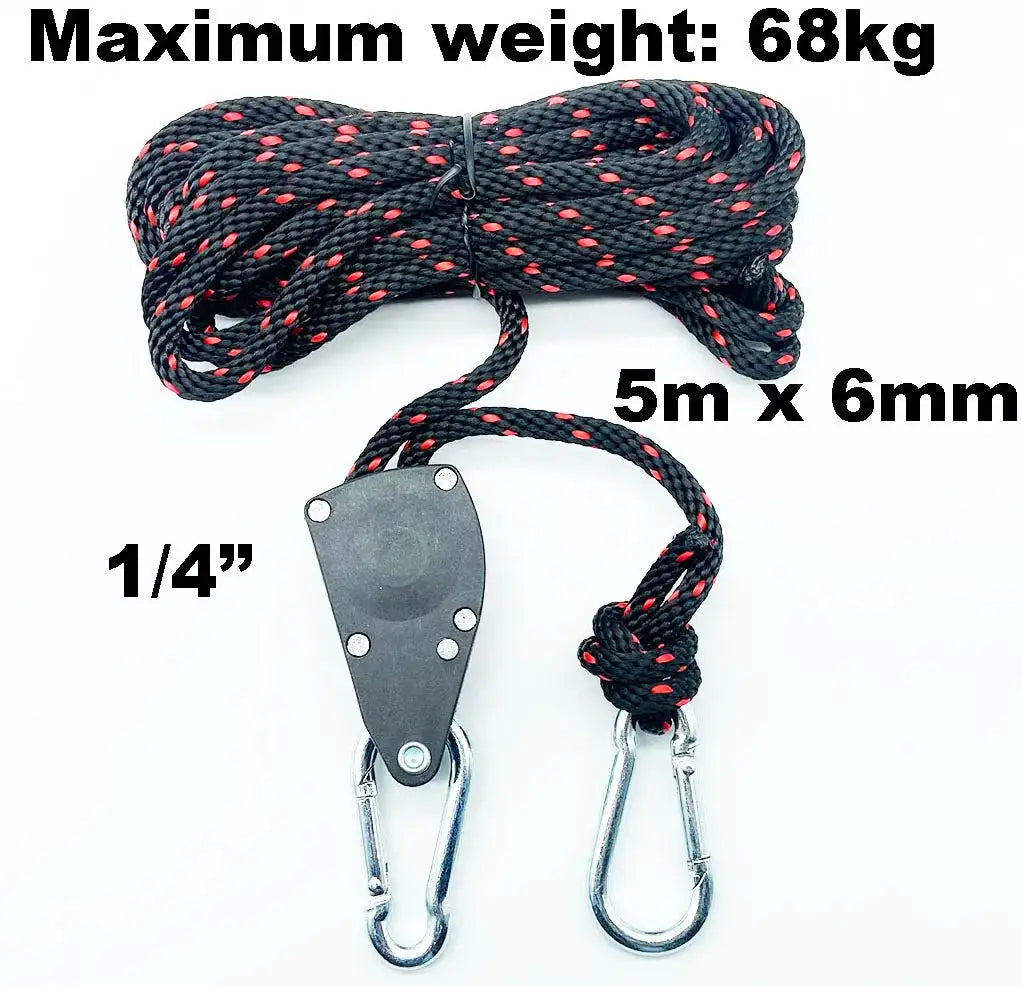 68kg 1/4 Ratchet for 6mm Rope Buckle Awning Wind Rope Tent Rope Fastener Fixed Buckle Pulley Hangers - Lootquake