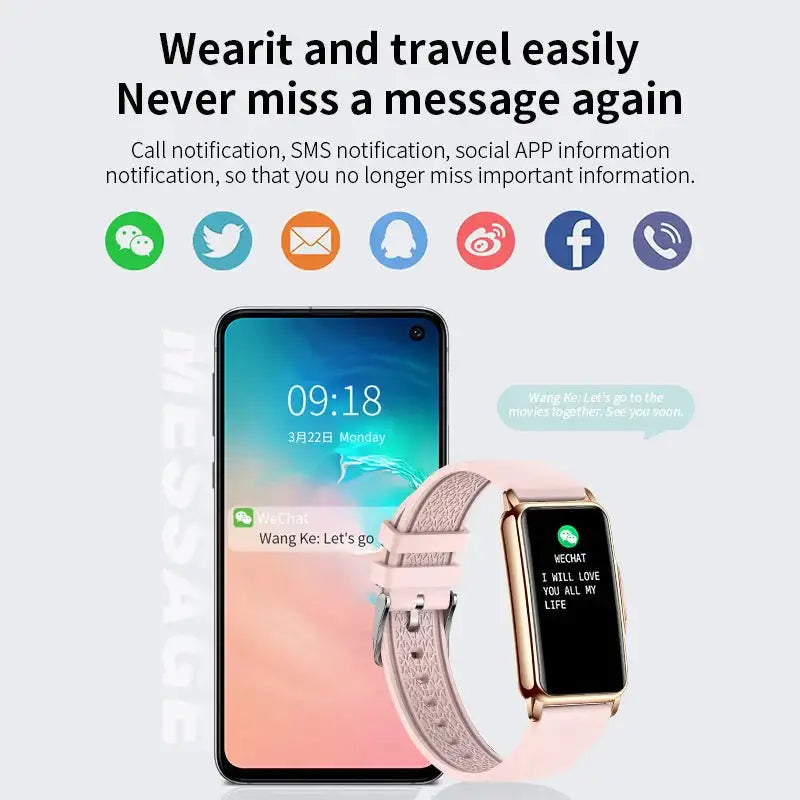 For Android IOS Smart Bracelet Women Smartwatch Men Heart Rate Blood Oxygen Waterproof Sport Smart Band Watch For Ladies +Gift - Lootquake