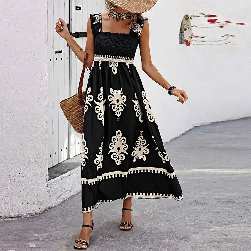Summer Holiday Dress Women Casual Sleeveless A-Line Party Long Dress Boho Casual Sleeveless Party Dress 2024 - Lootquake