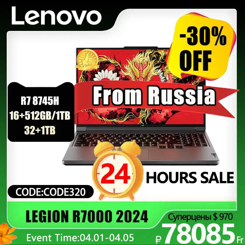 Lenovo Legion R7000 2024 R7 8745H RTX 4060 144Hz 16inch Game - Lootquake