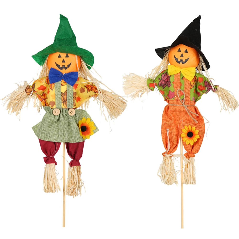 Small Halloween Scarecrow Decoration Fall Harvest Standing Scarecrow Decors Rustic Outdoor Scarecrow Halloween Decor
