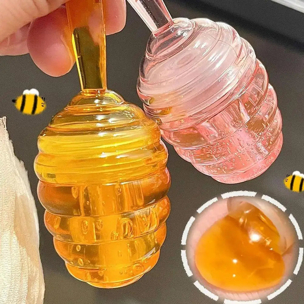 Huile à lèvres Lovely Honey Pot, brillant à lèvres, baume à lèvres hydratant pour le soin des lèvres, huile à lèvres transparente hydratante, rouge à lèvres liquide