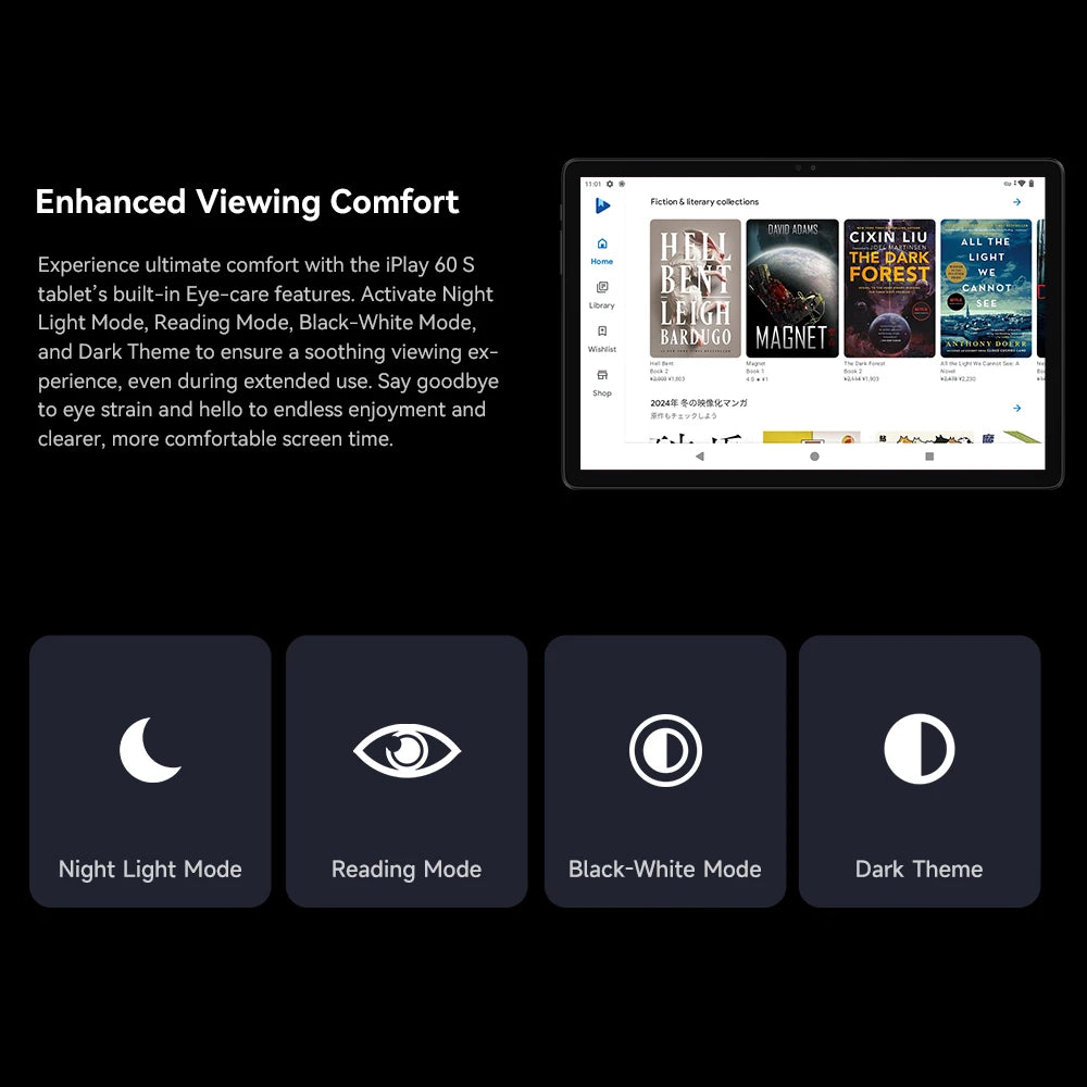 Alldocube iplay 60S 4G-LTE/WiFi Version 10.1" Tablet 4GB+8GB RAM 128GB ROM Android 14 OS 6200mAh Big Battery WiFi 6