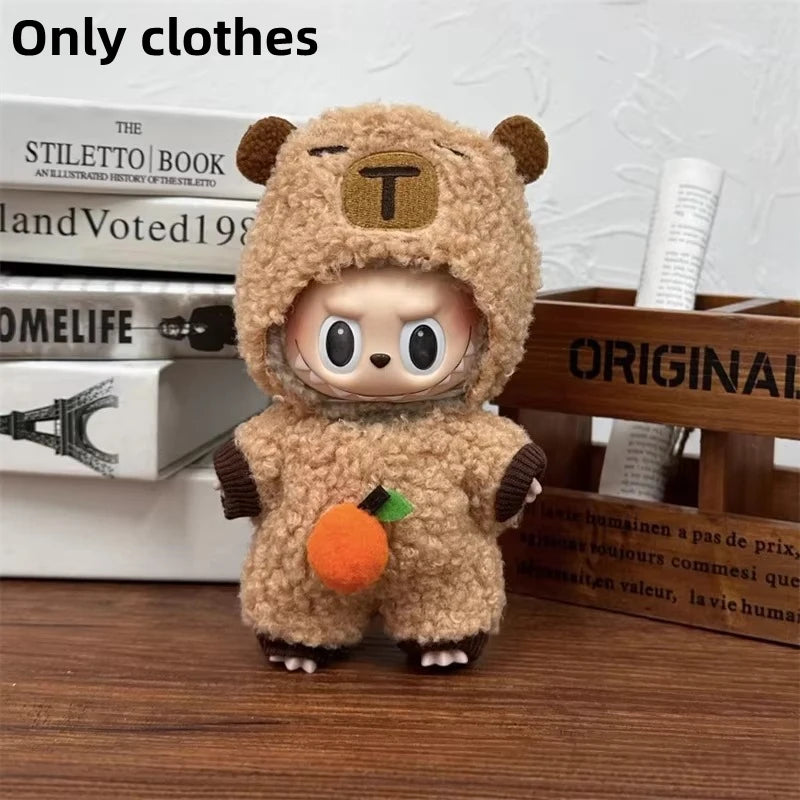 Vêtements de poupée LABUBU 17 cm, accessoires pour Labubu V1 V2, salopette rayée, chapeaux, lunettes, chaussures, vêtements cool et élégants, cadeau