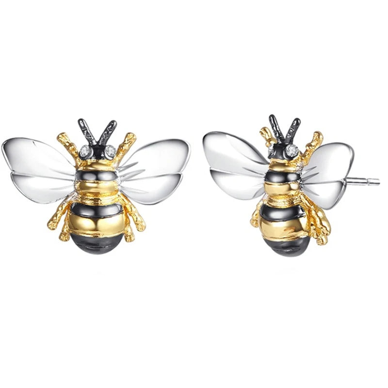 Huitan Delicate Bee Earrings Women for Wedding Engagement Good Quality Ear Accessories Dance Party Funny Earrings Trendy Jewelry - Lootquake