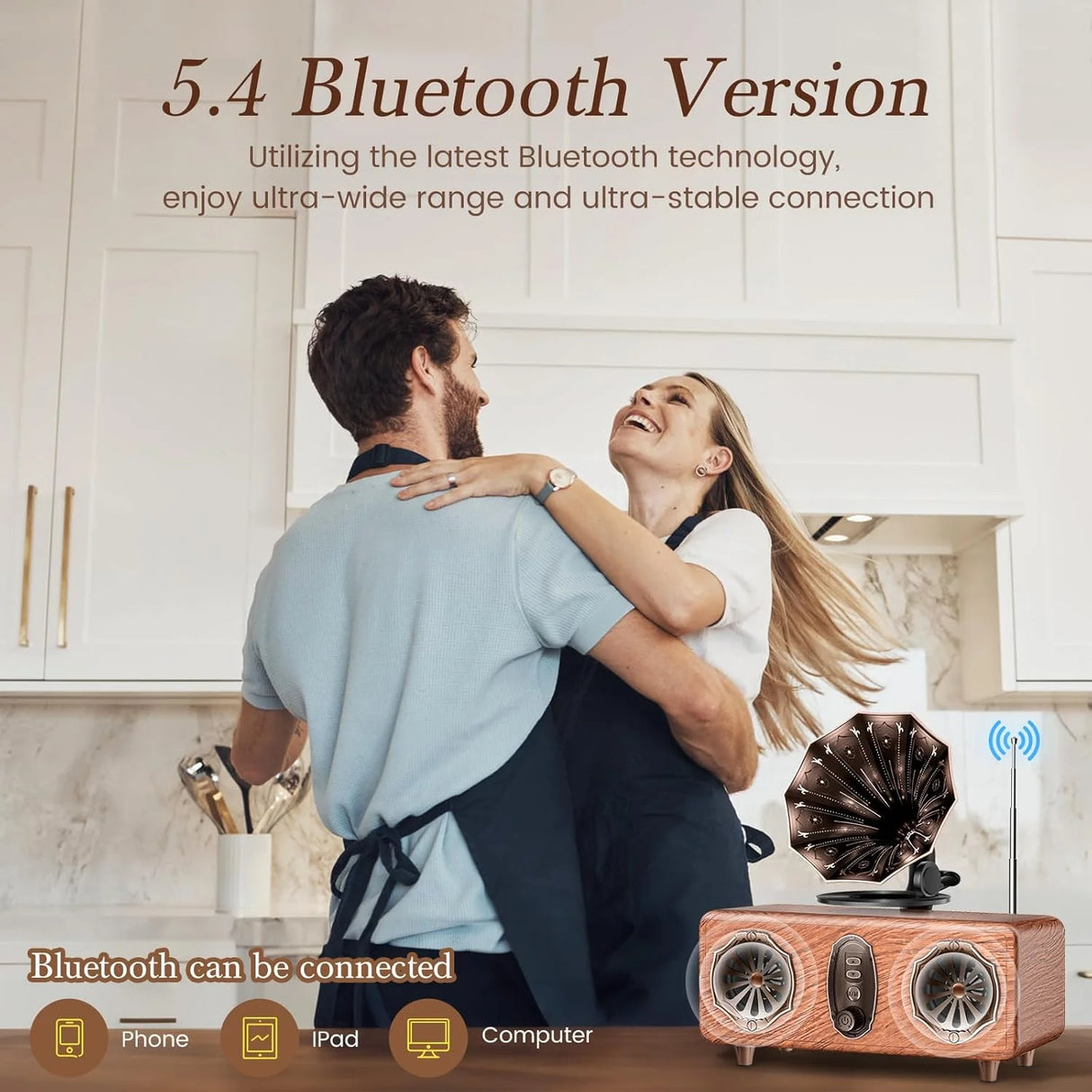 El altavoz Bluetooth AS36 cuenta con radio FM multifuncional retro de alta calidad, sistema de audio inalámbrico de alto volumen y subwoofer. Regalo.