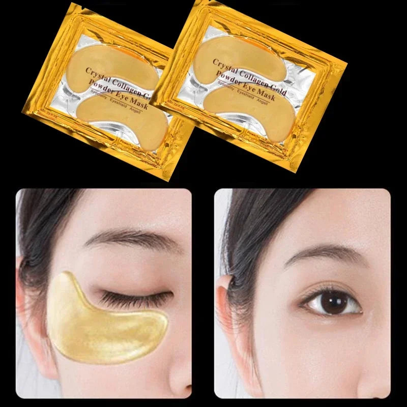 Mascarilla de colágeno cristalino con polvo dorado para ojos, antiedad, ojeras, acné, parches de belleza para el cuidado de la piel de los ojos, cosmética coreana (30p = 15 pares)