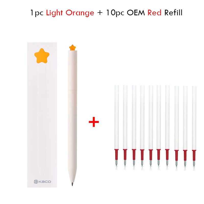 Juegos de bolígrafos de gel KACO, útiles escolares y de oficina para niños, de 0,5 mm de alta capacidad, con forma de corazón o signo del zodiaco, artículos de escritura, regalos de amor, artículos bonitos.