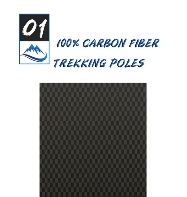 110g Ultra Light Weight Trekking Poles Folding Hiking Sticks Portable Carbon Fiber Collapsible Nordic Walking Cane Sticks Bags - Lootquake