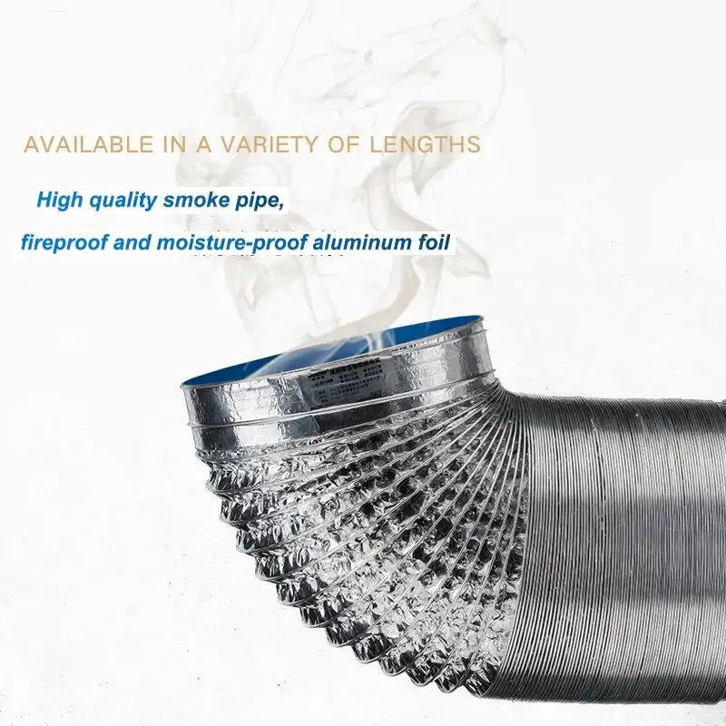 ∅150mm Double Layer Aluminum Foil Pipe Flexible Ventilation Duct for Kitchen Bathroom Extractor Dryer Fan Grow Tent 1.5m-6m - Lootquake