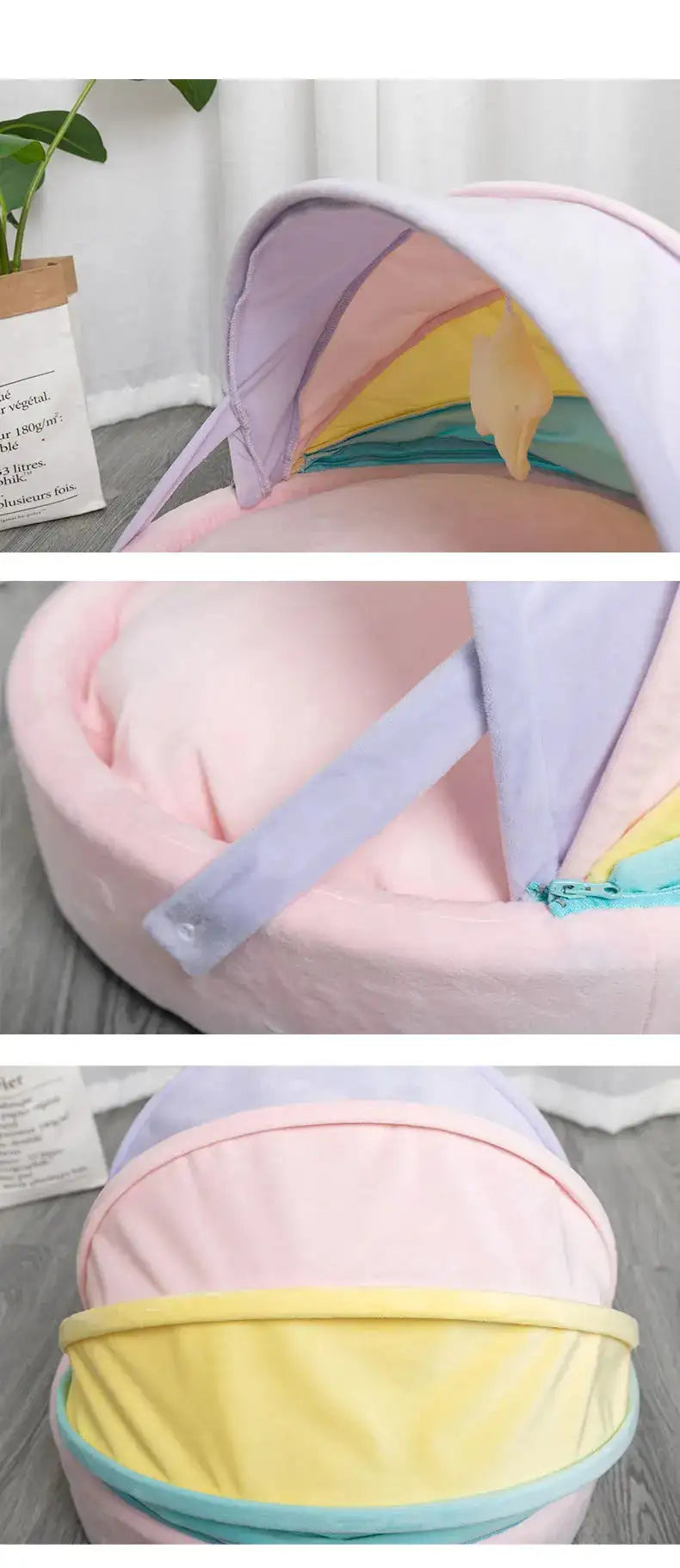 Cat House Bed Cute Cat Bed Rainbow Tent Pet Dog Sleeping Pad Winter Warm Deep Sleep Cat Nest Comfortable Breathable Cat House - Lootquake