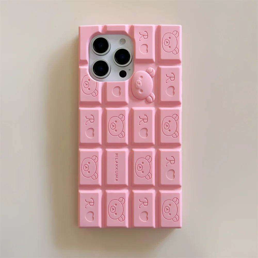Funda de silicona suave para teléfono con dibujos animados en 3D de Hello Kitty y Rilakkuma
