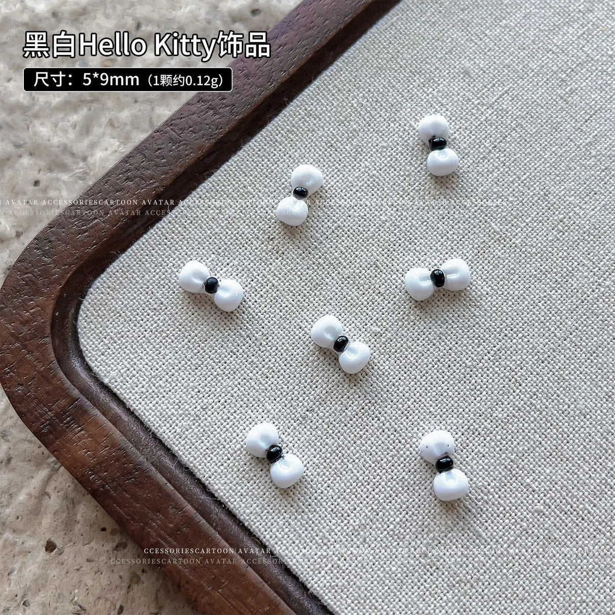 20Pcs Sanrioed Summer Beach Hello Kittys Nail Accessories Cartoon Black Skin Resin Charms Diy Girl Gift Nail Decoration - Lootquake
