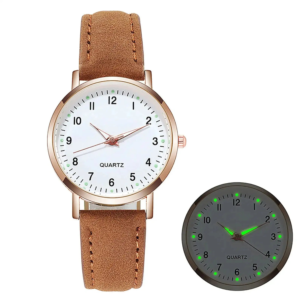 Reloj Mujer Fashion Watch For Women Leather Belt Watches Ladies Luxury Analog Quartz Luminous Wristwatch Clock Relogio Feminino - Lootquake
