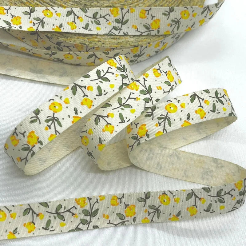 5Y 1.5cm/2.5cm Flowers Printed Cotton Floral Ribbon For Handmade DIY Craft Scrapbook Gift Packing Easter Wedding Christmas Deco - Lootquake