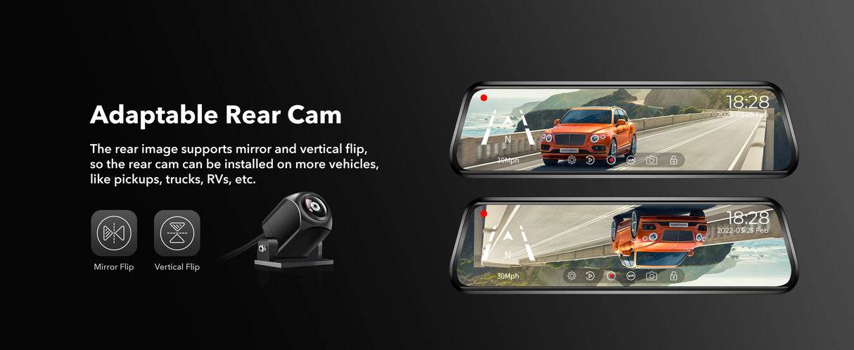 WOLFBOX G930 10 Inch Wifi Dash Camera 4K Car DVR FOV 140 Mirror Camera Dash Cam Car 24H Parking View Touch Screen Video Recorder