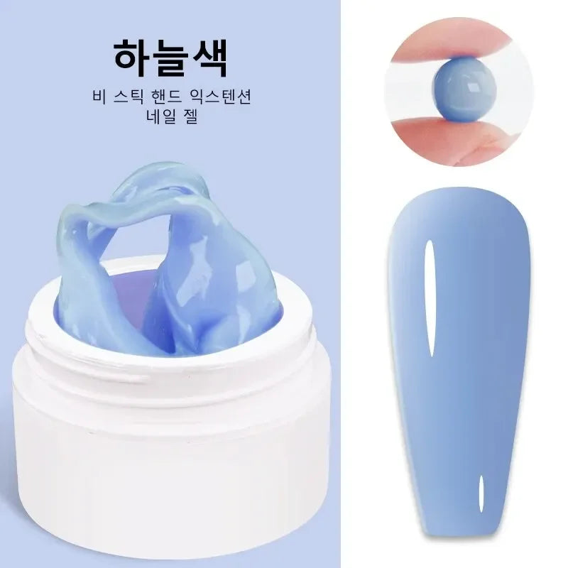 LIMEGIRL 15 g Gel d'extension d'ongles solide Gel UV antiadhésif pour photothérapie des mains Gel de construction rapide Conseils d'ongles Nail Art Gel de prolongation des ongles