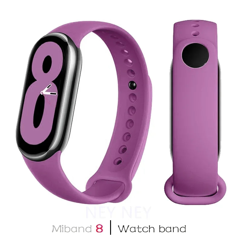 Bracelet de montre sport pour Xiaomi Mi Band 8-9 NFC, bracelet de rechange en silicone, étanche, accessoires