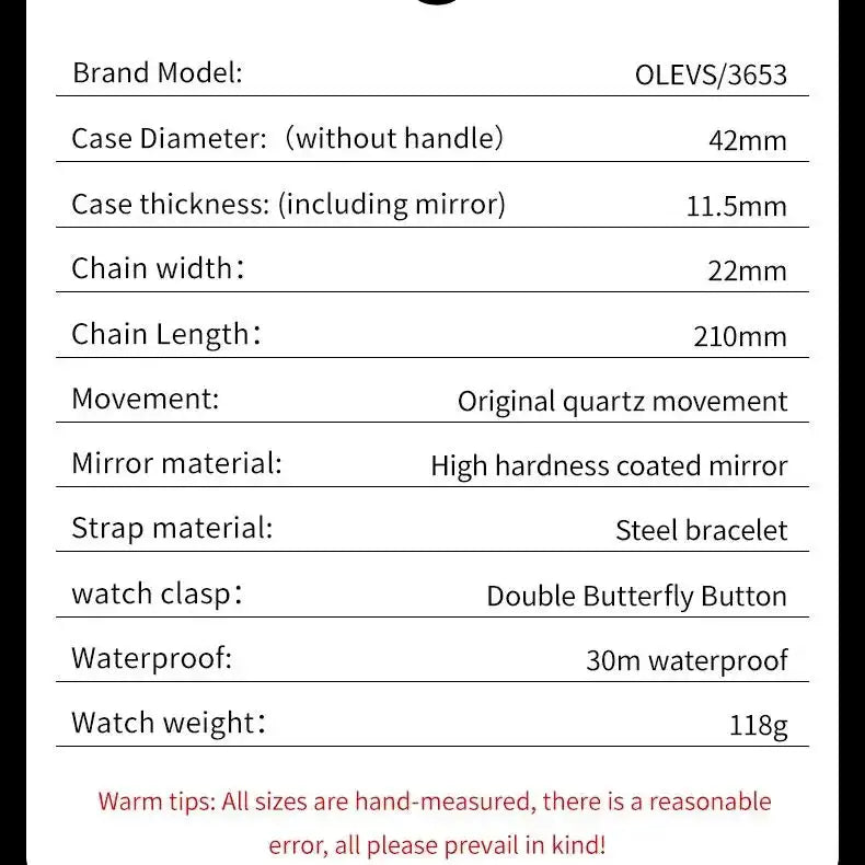 OLEVS 3653 Men Watch Luxury Brand Quartz Watch Multi functional Automatic Date Timer Watch Waterproof Luminous Moonphase Watch - Lootquake