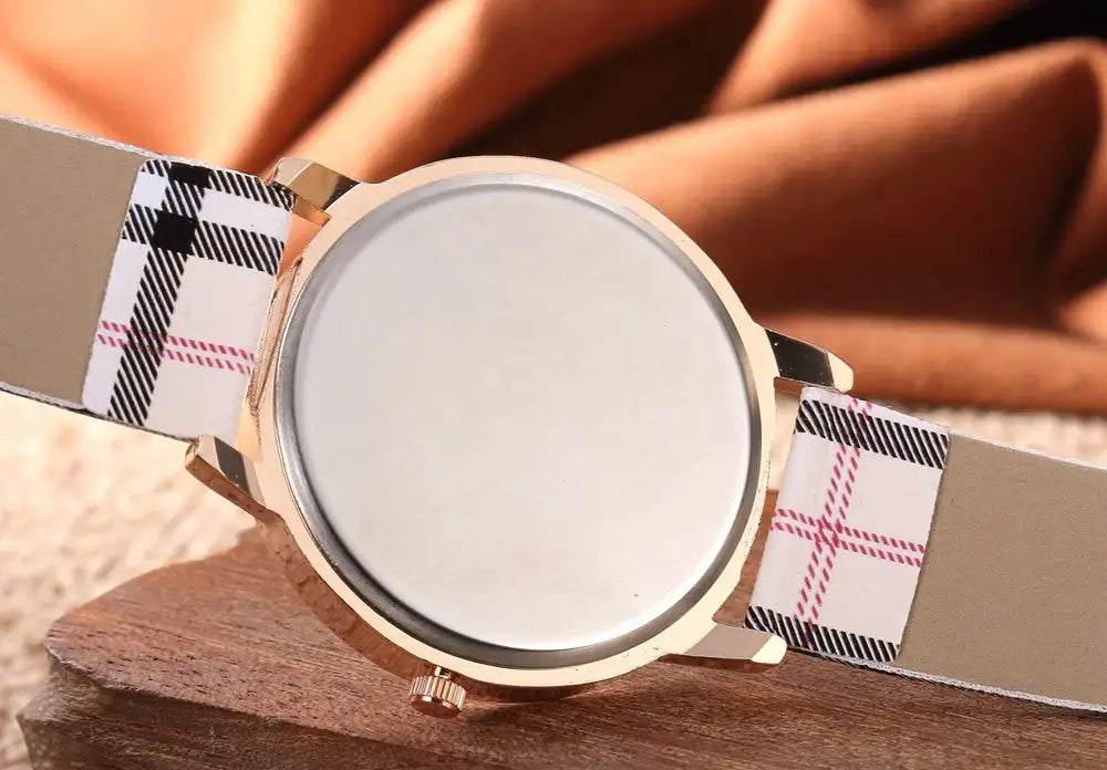 Women's Luxury Quartz Watch, Plaid Clock, Rose Gold Dial Dress, Casual Wristwatch, New Brand, Fashion - Lootquake