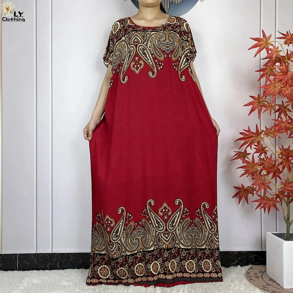 2024 Latest Muslim Sets Women Clothing Cotton Floral Loose Dashiki Long Dress African Abaya Dubai Traditional Islamic Clothing - Lootquake