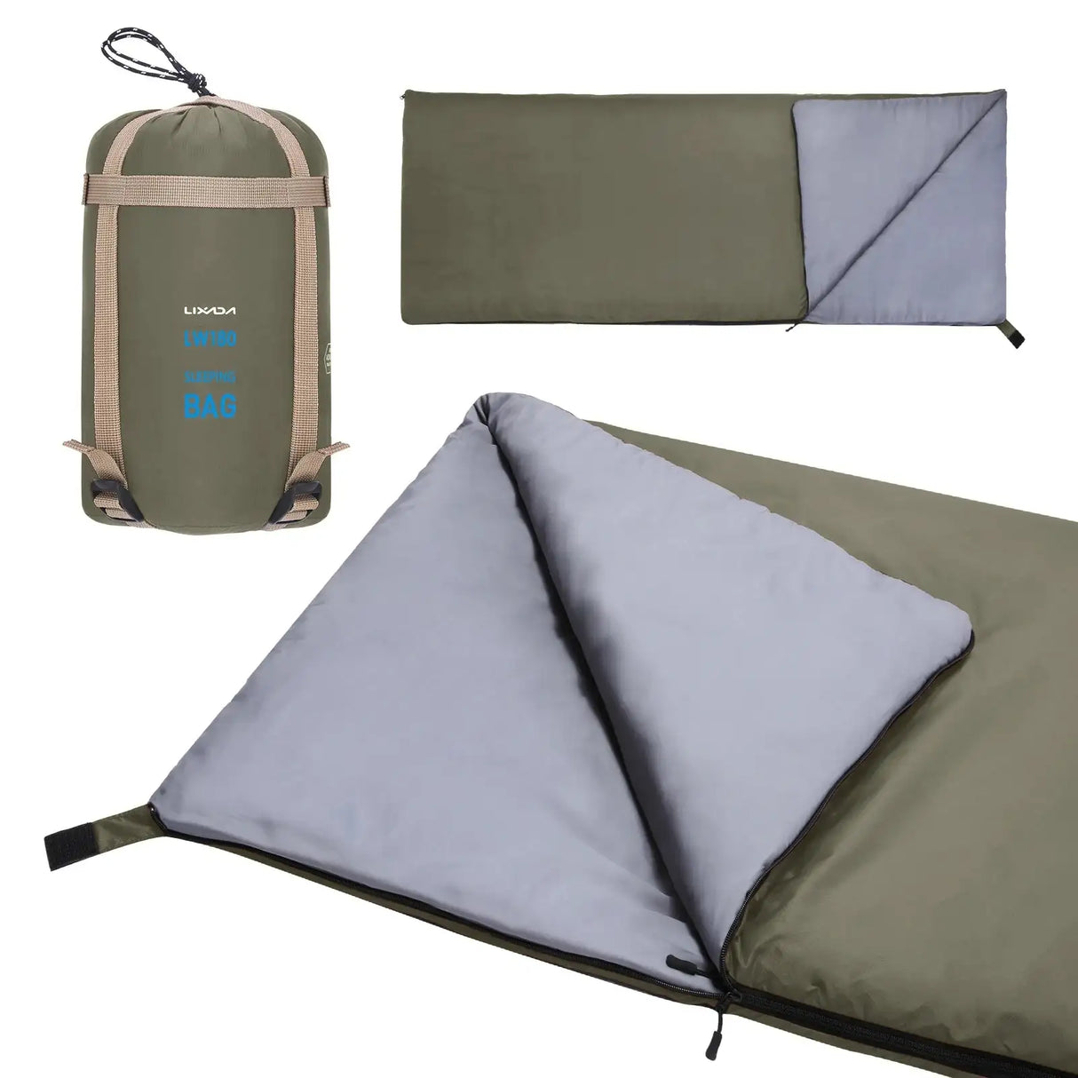 Lixada 190 * 75cm Outdoor Portable Envelope Sleeping Bag Camping Travel Hiking Multifunction Ultra-light 680g Backpacking - Lootquake