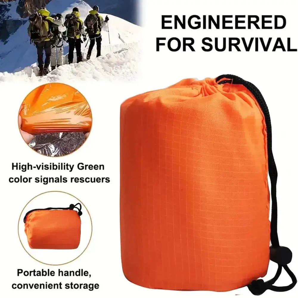 Emergency Sleeping Bag Ultra Waterproof Mylar Thermal Blankets Lightweight Survival Sleeping Bag Keep Warm for Camping Hiking - Lootquake