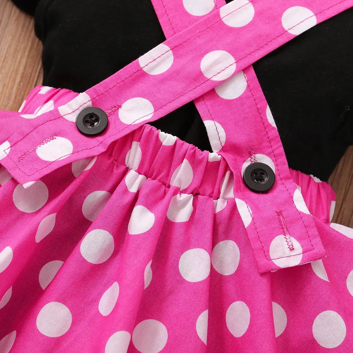 Toddler 1-5 Year Old Girl Round Neck Flying Sleeve Top+Dot Bow Strap Skirt Piece Suitable for Travel and Travel Girl Summer Set - Lootquake