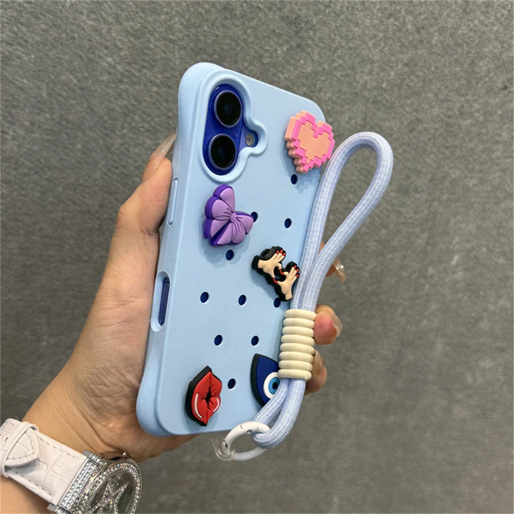 Funda blanda de silicona líquida con agujeros para iPhone