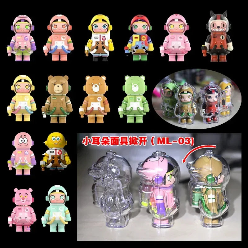 1pc Display Bag Case for molly100% 3rd generation transparent protective shell dust proof Dolls Storage Box no doll - Lootquake