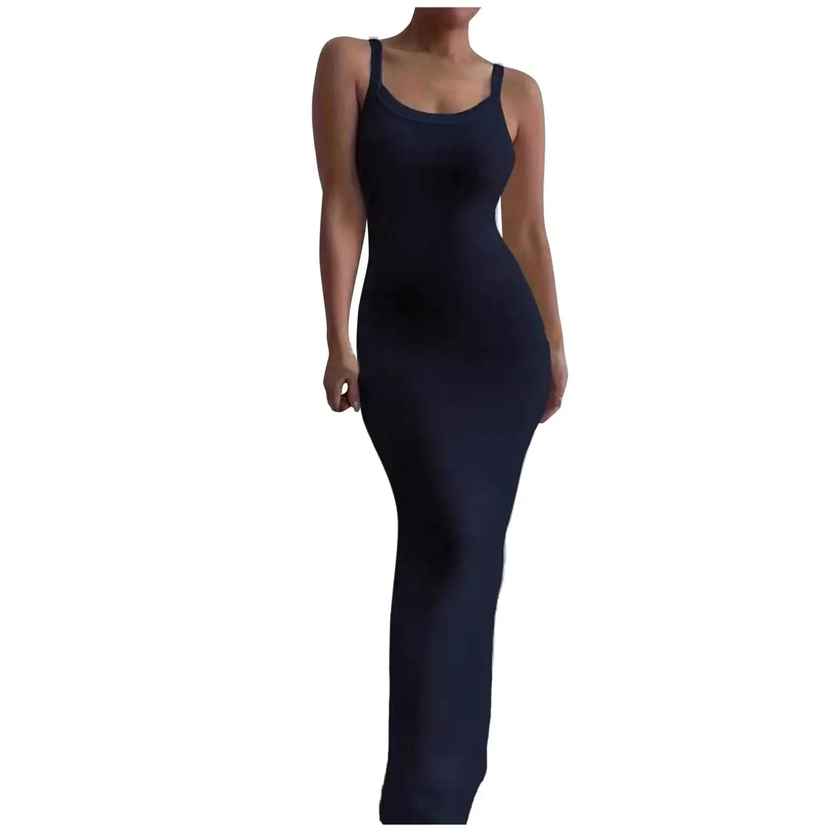 Women's Bodycon Maxi Dress Summer Sleeveless Long Dress For Beach Holiday Vacation Robes Femmes Solid Color Slim Fit Dresses - Lootquake
